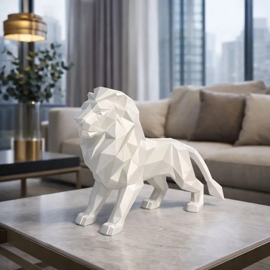 ESCULTURA LEÃO DOURADO – DECORAÇÃO PREMIUM - Imagem 7