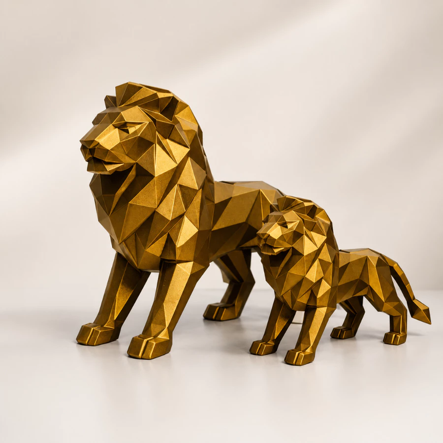 ESCULTURA LEÃO DOURADO – DECORAÇÃO PREMIUM - Imagem 2