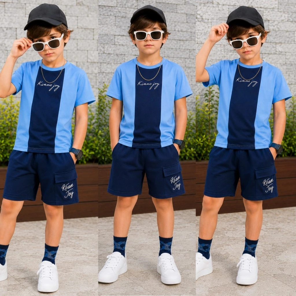 Conjunto Infantil Menino Verão – Camisa + Short Dry-Fit