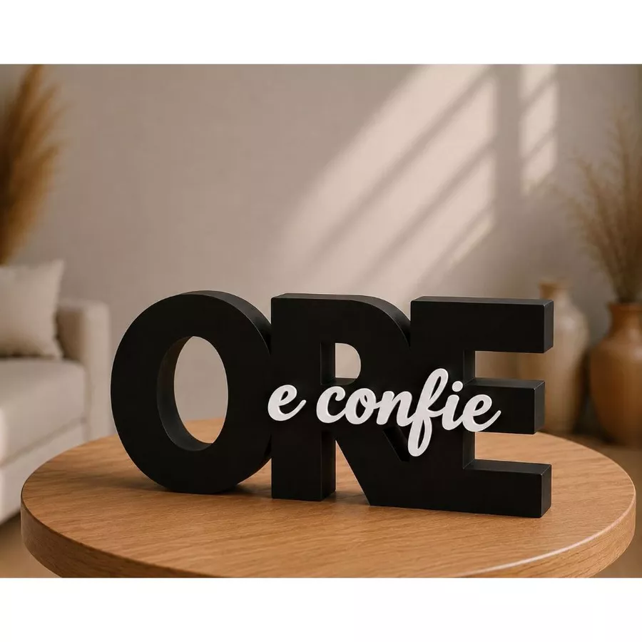 Esculturas Decorativas Minimalistas ORE e CONFIE Religioso Fé Casa Sala Rack Premium Luxo Moderno - Imagem 3
