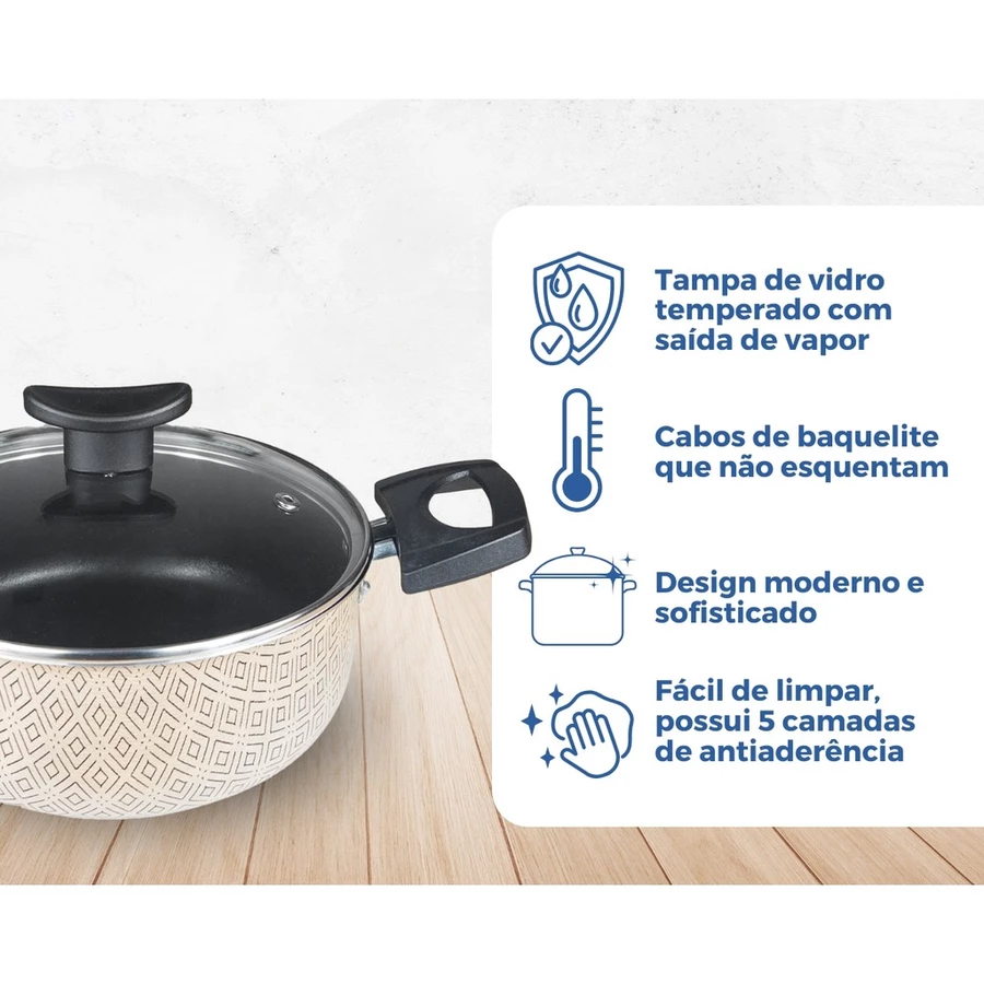 JOGO DE PANELAS MÔNACO – 10 PEÇAS - Imagem 4