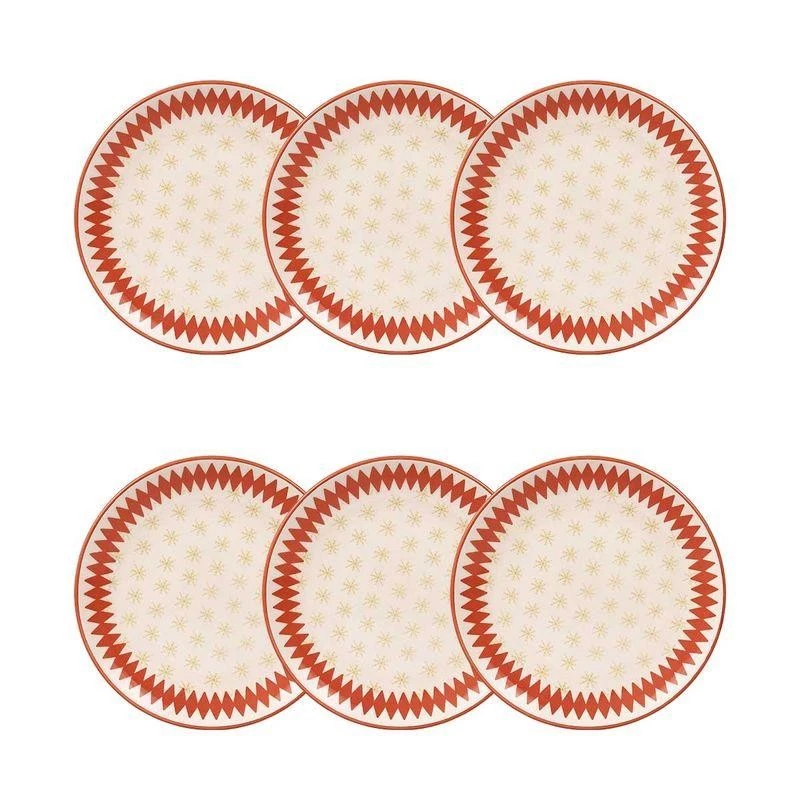 Jogo de 6 Pratos Sobremesa 20 cm Oxford Encanto Natalino