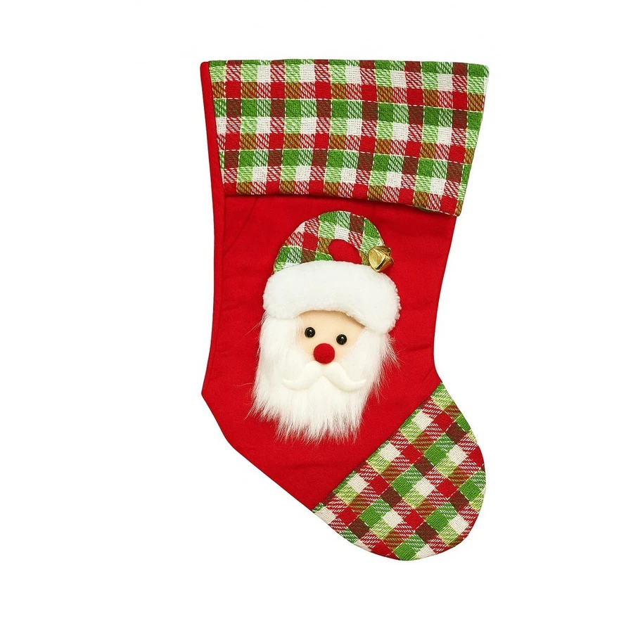 🧦 Meia Natalina em Linho para Decoração - Imagem 3