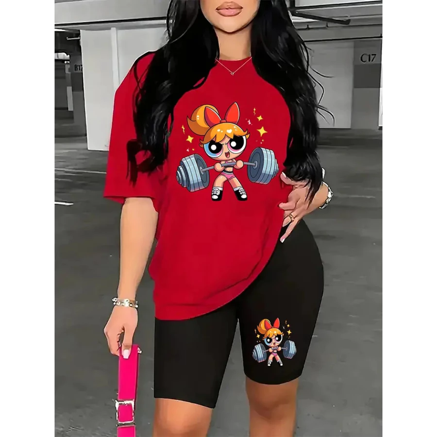 CONJUNTO BERMUDA LEGGINGS+CAMISETA LOOK ACADEMIA ALGODÃO100% FLORZINHA