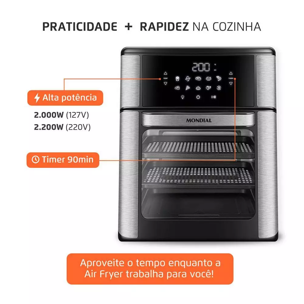 Air Fryer Oven Mondial 12L 127V - Imagem 2