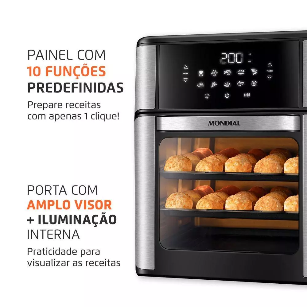 Air Fryer Oven Mondial 12L 127V - Imagem 3