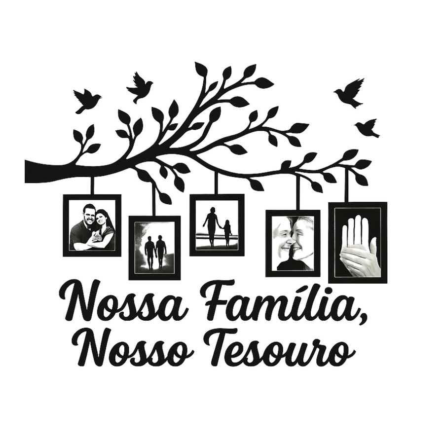 Quadro Porta-Retrato de Parede Árvore da Família em MDF 40x70cm – Decorativo - Imagem 2