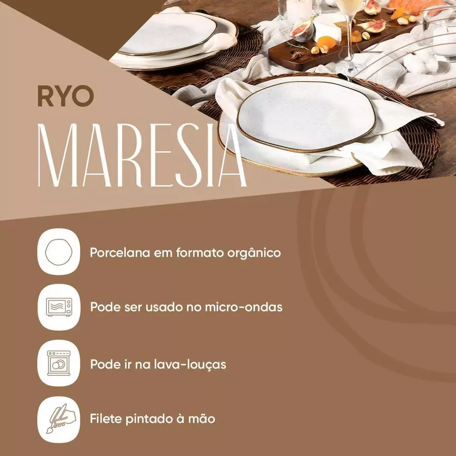 Aparelho de Jantar E Lanche 16 Oxford Peças Ryo Maresia - Imagem 2
